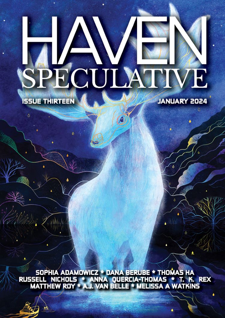 Cover of Issue Thirteen, January 2024, Haven Spec Magazine
